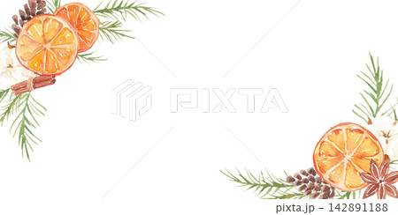 華やかなクリスマスの装飾フレーム 142891188