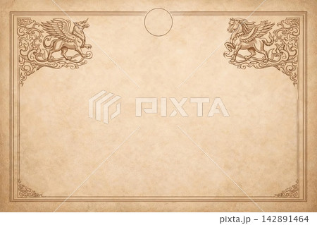 Certificate dan grade diplom karate. Old vintage paper with frame texture background art design.. Certificate dan grade diplom karate. Old vintage paper with frame texture background art design.. 142891464