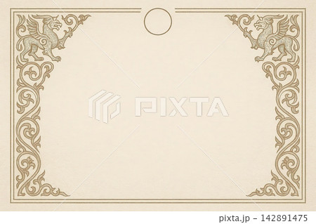 Certificate dan grade diplom karate. Old vintage paper with frame texture background art design.. Certificate dan grade diplom karate. Old vintage paper with frame texture background art design.. 142891475