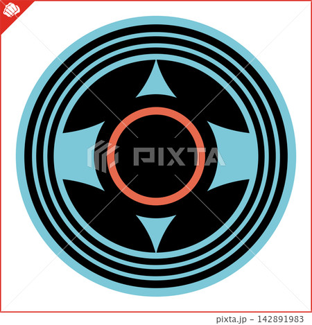 Martial art colored simbol design. Karate emblem. Martial art colored simbol design. Karate emblem. 142891983