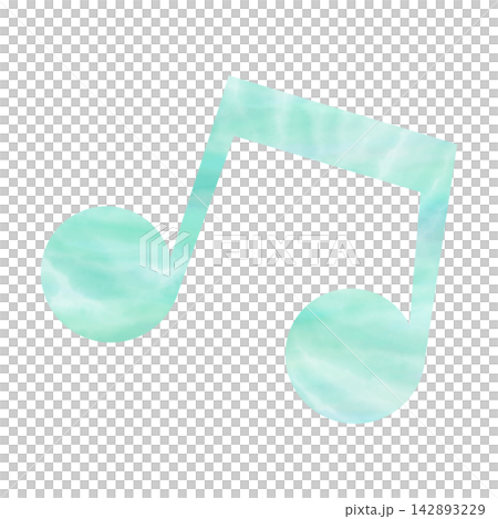 An illustration of a musical note icon with a beautiful watercolor pattern. An illustration of a musical note icon with a beautiful watercolor pattern. 142893229