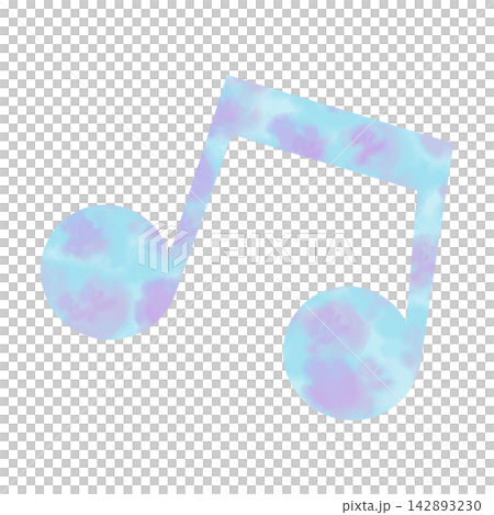 An illustration of a musical note icon with a beautiful watercolor pattern. An illustration of a musical note icon with a beautiful watercolor pattern. 142893230