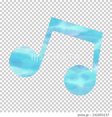 An illustration of a musical note icon with a beautiful watercolor pattern. An illustration of a musical note icon with a beautiful watercolor pattern. 142893237