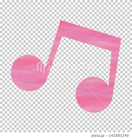 An illustration of a musical note icon with a beautiful watercolor pattern. An illustration of a musical note icon with a beautiful watercolor pattern. 142893240