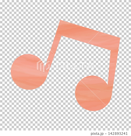 An illustration of a musical note icon with a beautiful watercolor pattern. An illustration of a musical note icon with a beautiful watercolor pattern. 142893241