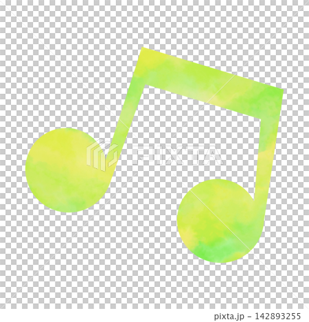 An illustration of a musical note icon with a beautiful watercolor pattern. An illustration of a musical note icon with a beautiful watercolor pattern. 142893255