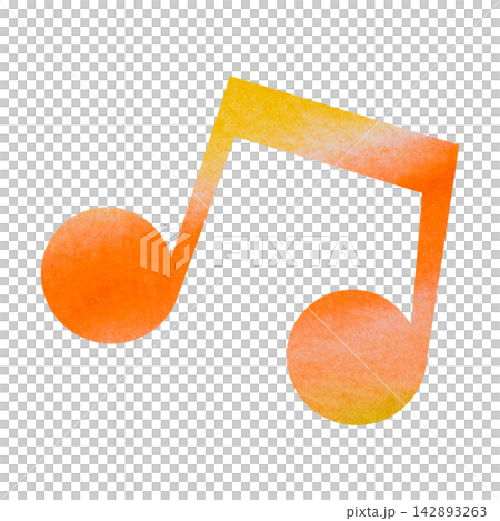 An illustration of a musical note icon with a beautiful watercolor pattern. An illustration of a musical note icon with a beautiful watercolor pattern. 142893263