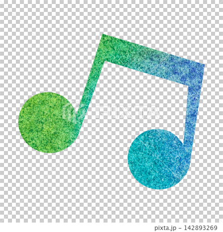 一幅帶有精美水彩圖案的音符圖示插圖。 一幅帶有精美水彩圖案的音符圖示插圖。 142893269