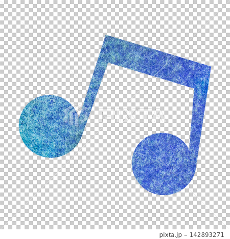 An illustration of a musical note icon with a beautiful watercolor pattern. An illustration of a musical note icon with a beautiful watercolor pattern. 142893271