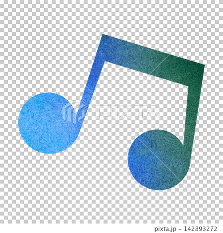 An illustration of a musical note icon with a beautiful watercolor pattern. An illustration of a musical note icon with a beautiful watercolor pattern. 142893272