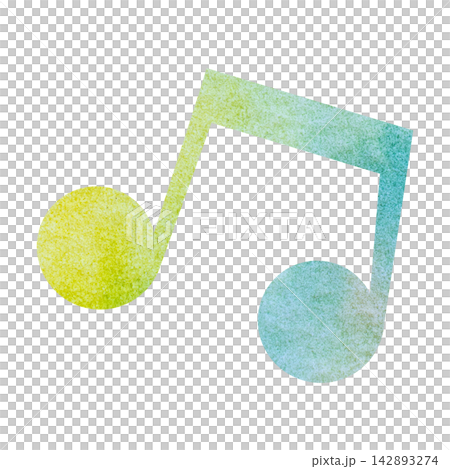 一幅帶有精美水彩圖案的音符圖示插圖。 一幅帶有精美水彩圖案的音符圖示插圖。 142893274