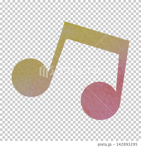 An illustration of a musical note icon with a beautiful watercolor pattern. An illustration of a musical note icon with a beautiful watercolor pattern. 142893295
