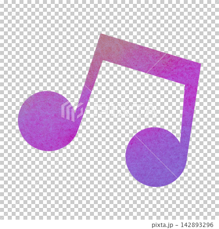 An illustration of a musical note icon with a beautiful watercolor pattern. An illustration of a musical note icon with a beautiful watercolor pattern. 142893296