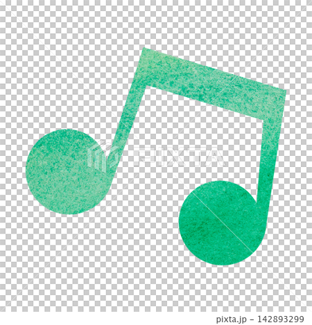 綺麗な水彩模様の音符のアイコンのイメージのイラスト 142893299