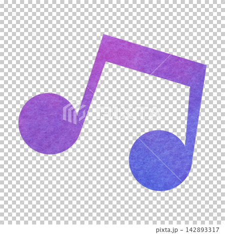An illustration of a musical note icon with a beautiful watercolor pattern. An illustration of a musical note icon with a beautiful watercolor pattern. 142893317