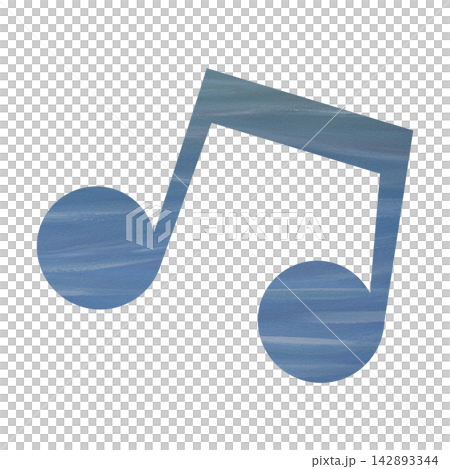 綺麗な水彩模様の音符のアイコンのイメージのイラスト 綺麗な水彩模様の音符のアイコンのイメージのイラスト 142893344