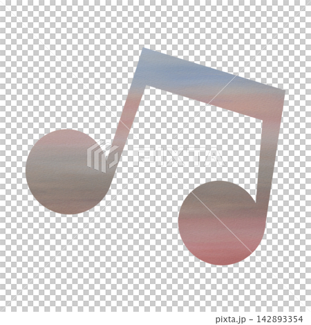 An illustration of a musical note icon with a beautiful watercolor pattern. An illustration of a musical note icon with a beautiful watercolor pattern. 142893354