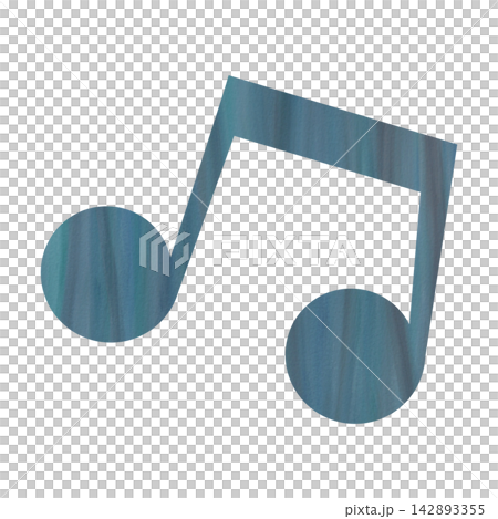 An illustration of a musical note icon with a beautiful watercolor pattern. 142893355