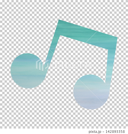 一幅帶有精美水彩圖案的音符圖示插圖。 一幅帶有精美水彩圖案的音符圖示插圖。 142893358