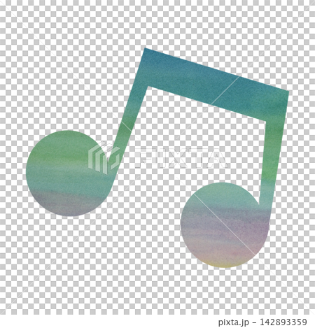 綺麗な水彩模様の音符のアイコンのイメージのイラスト 綺麗な水彩模様の音符のアイコンのイメージのイラスト 142893359