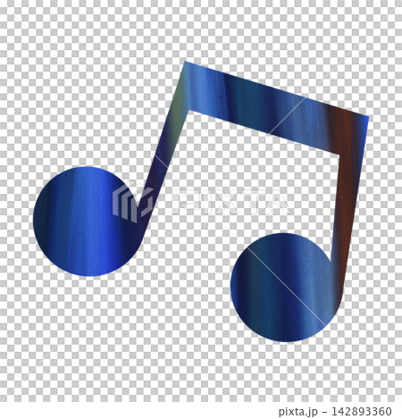 An illustration of a musical note icon with a beautiful watercolor pattern. An illustration of a musical note icon with a beautiful watercolor pattern. 142893360