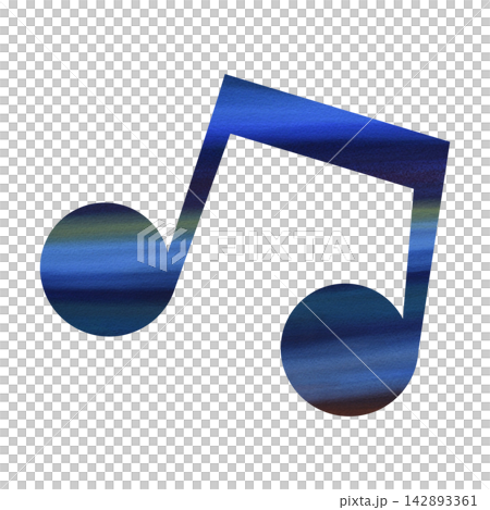 An illustration of a musical note icon with a beautiful watercolor pattern. An illustration of a musical note icon with a beautiful watercolor pattern. 142893361