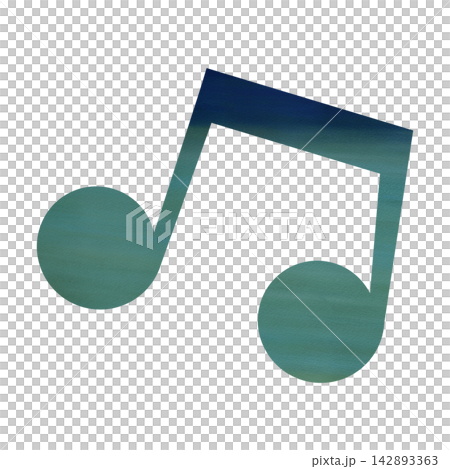 An illustration of a musical note icon with a beautiful watercolor pattern. An illustration of a musical note icon with a beautiful watercolor pattern. 142893363