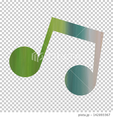 An illustration of a musical note icon with a beautiful watercolor pattern. An illustration of a musical note icon with a beautiful watercolor pattern. 142893367