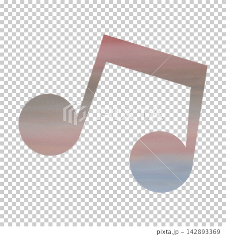 An illustration of a musical note icon with a beautiful watercolor pattern. An illustration of a musical note icon with a beautiful watercolor pattern. 142893369