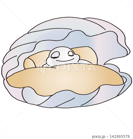 手書き動物イラスト☆真珠貝 手書き動物イラスト☆真珠貝 142893578