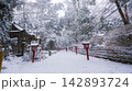 雪の高尾山登山道 雪の高尾山登山道 142893724