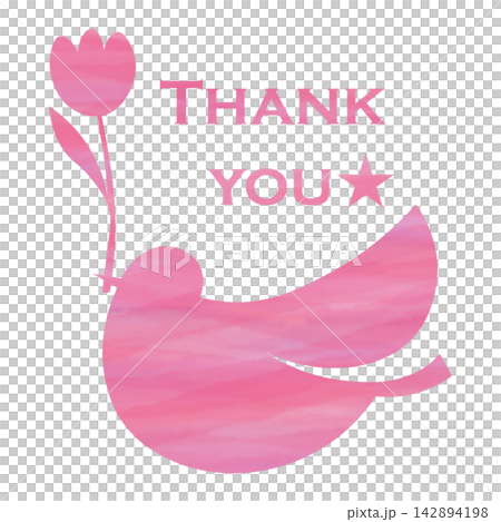 綺麗な水彩模様のThank youのアイコンのイメージのイラスト 綺麗な水彩模様のThank youのアイコンのイメージのイラスト 142894198