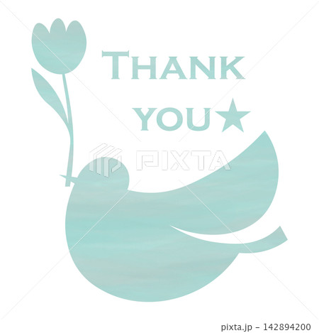 綺麗な水彩模様のThank youのアイコンのイメージのイラスト 142894200