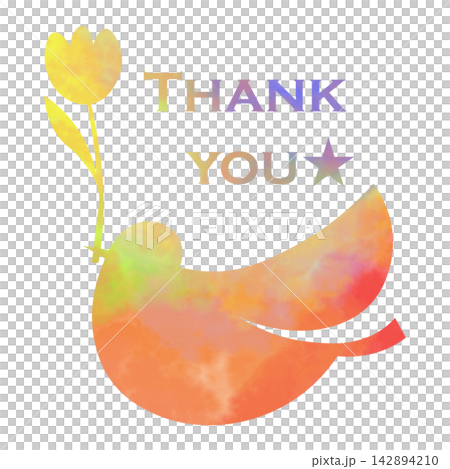 Beautiful watercolor pattern of thank you icon image illustration Beautiful watercolor pattern of thank you icon image illustration 142894210