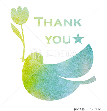 綺麗な水彩模様のThank youのアイコンのイメージのイラスト 綺麗な水彩模様のThank youのアイコンのイメージのイラスト 142894232