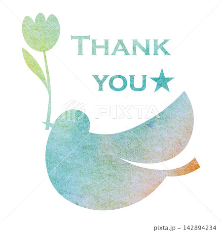 綺麗な水彩模様のThank youのアイコンのイメージのイラスト 綺麗な水彩模様のThank youのアイコンのイメージのイラスト 142894234