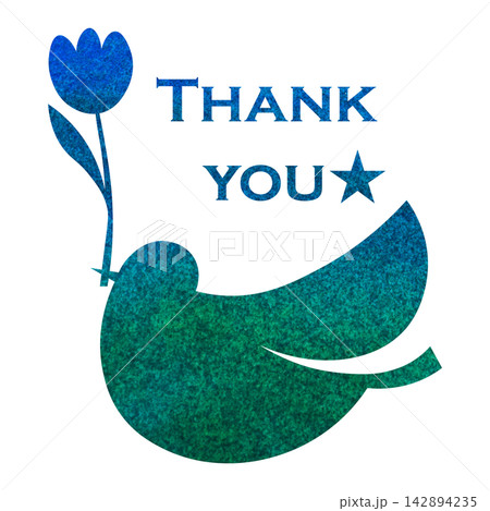 綺麗な水彩模様のThank youのアイコンのイメージのイラスト 綺麗な水彩模様のThank youのアイコンのイメージのイラスト 142894235