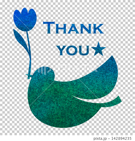 綺麗な水彩模様のThank youのアイコンのイメージのイラスト 綺麗な水彩模様のThank youのアイコンのイメージのイラスト 142894235