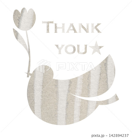 綺麗な水彩模様のThank youのアイコンのイメージのイラスト 綺麗な水彩模様のThank youのアイコンのイメージのイラスト 142894237