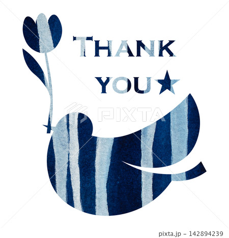 綺麗な水彩模様のThank youのアイコンのイメージのイラスト 綺麗な水彩模様のThank youのアイコンのイメージのイラスト 142894239