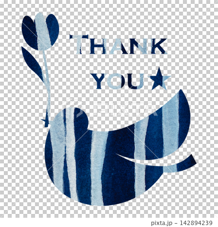 綺麗な水彩模様のThank youのアイコンのイメージのイラスト 綺麗な水彩模様のThank youのアイコンのイメージのイラスト 142894239
