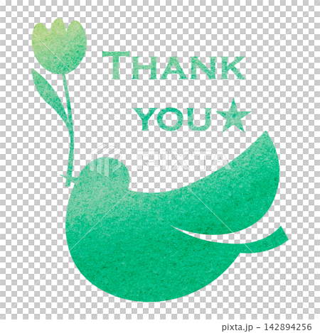 綺麗な水彩模様のThank youのアイコンのイメージのイラスト 綺麗な水彩模様のThank youのアイコンのイメージのイラスト 142894256