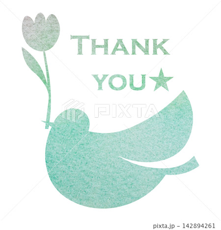 綺麗な水彩模様のThank youのアイコンのイメージのイラスト 綺麗な水彩模様のThank youのアイコンのイメージのイラスト 142894261
