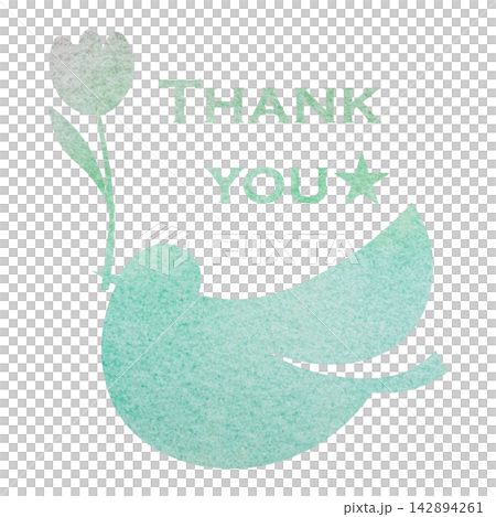 綺麗な水彩模様のThank youのアイコンのイメージのイラスト 綺麗な水彩模様のThank youのアイコンのイメージのイラスト 142894261