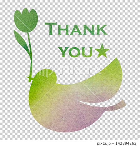 綺麗な水彩模様のThank youのアイコンのイメージのイラスト 綺麗な水彩模様のThank youのアイコンのイメージのイラスト 142894262