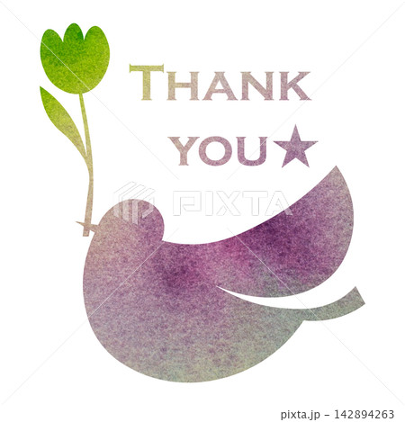 綺麗な水彩模様のThank youのアイコンのイメージのイラスト 綺麗な水彩模様のThank youのアイコンのイメージのイラスト 142894263
