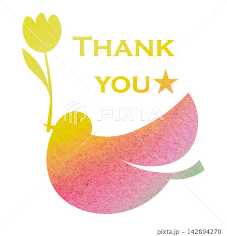 綺麗な水彩模様のThank youのアイコンのイメージのイラスト 綺麗な水彩模様のThank youのアイコンのイメージのイラスト 142894270