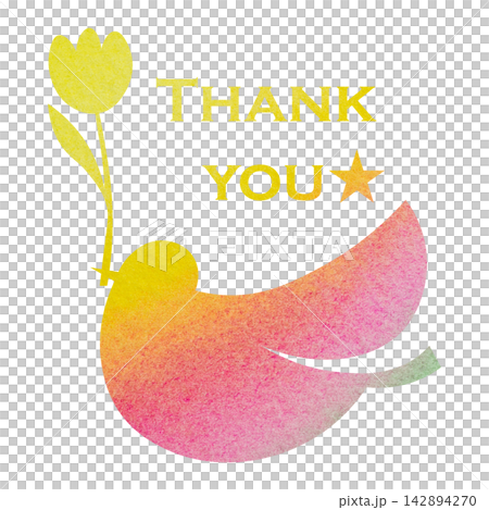 綺麗な水彩模様のThank youのアイコンのイメージのイラスト 綺麗な水彩模様のThank youのアイコンのイメージのイラスト 142894270
