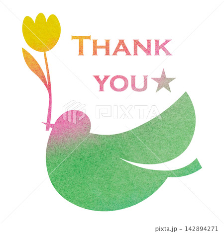 綺麗な水彩模様のThank youのアイコンのイメージのイラスト 綺麗な水彩模様のThank youのアイコンのイメージのイラスト 142894271