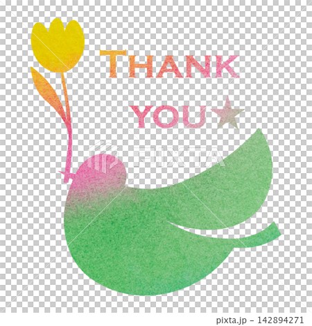 綺麗な水彩模様のThank youのアイコンのイメージのイラスト 綺麗な水彩模様のThank youのアイコンのイメージのイラスト 142894271